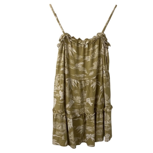 A.N.A. A New Approach Oasis Convo Mini Dress Tiered Linen Blend Tiered Ruffle M - Picture 1 of 9